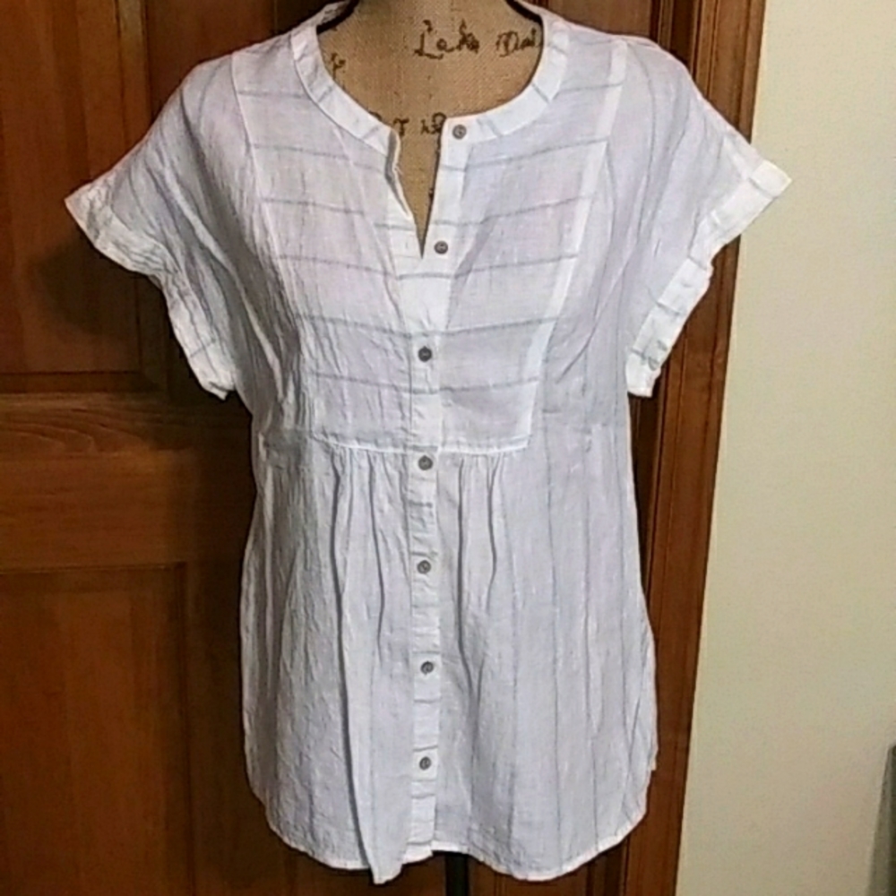 Christian Siriano linen top, VGUC